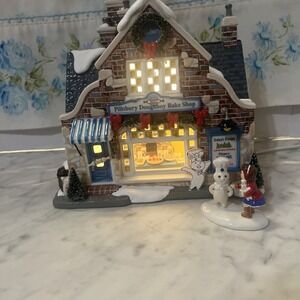 Dept 56 Christmas Village Pillsbury Doughboy Bake Shop In Box W/ New Light